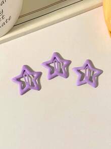 20pcs Star Shaped Hair Clips, Suitable For Daily Wear - Purple - View 4