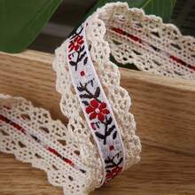 Dây ren thêu in họa tiết, rộng 2,5cm, dài 1/5 yard, thích hợp để làm nơ thủ công, phụ kiện đội đầu, quần áo, giày dép, mũ, phụ kiện, bao bì hoa và may vá cho người mới bắt đầu. - Nhiều màu B - Xem 16