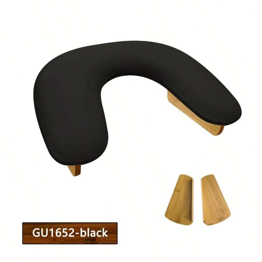 Phần đáy của gối kê tay hình chữ U dùng để vẽ móng có tích hợp đèn soi móng, giúp tiết kiệm không gian trên bàn làm việc. - màu đen - Xem 1