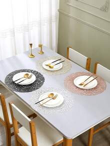 Set de 1/2/4 piezas de individuales de PVC con diseño de cuerda, aptos para cocina, mesa de comedor, interior/exterior, lavables, resistentes al calor, fáciles de limpiar, aplicables para bodas, campamentos, fiestas y días festivos - Multicolor - Ver 7