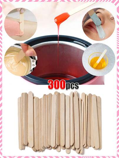300pcs Natural Wooden Wax Removal Sticks, Precise Hair Removal Wooden Wax Sticks - Wooden Body Waxing Sticks, Waxing Process Sticks, Precise Hair Removal, Helps Quick Waxing, Suitable For Waxing, Eyebrows And Body, Great For Spa And Home Use, Summer Waxing Supplies. Efficient Product Allows Every Woman To Enjoy Smooth And Delicate Skin. Available In 200/100/50/10 Pcs.