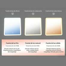Bolsa de Maquillaje Portátil de Viaje con Espejo LED Regulable, 3 Ajustes de Color Recargables, Caja Organizadora de Cosméticos y Herramientas de Belleza para Mujeres - Rosa - Ver 8