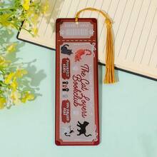 可爱猫咪爱好者读书俱乐部亚克力书签 - 复古票根设计，配金色流苏，送给猫妈妈和书虫的完美礼物 - SQ2745 - 查看 9