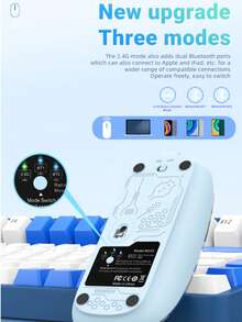 Ratón inalámbrico transparente M233 de 3 modos, 2.4G inalámbrico y BT5.1, batería recargable de 500mAh, silencioso - Ver 7