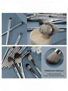 Bộ cọ trang điểm 14 món, mềm mại và bông xốp, bao gồm cọ đánh kem nền, phấn mắt, phấn má hồng, phù hợp cho người mới bắt đầu và chuyên nghiệp. Bộ sản phẩm bao gồm cọ trang điểm, bộ dụng cụ trang điểm, đầy đủ dụng cụ trang điểm, bộ cọ trang điểm, hộp quà tặng trang điểm. - Bạc - Xem 3