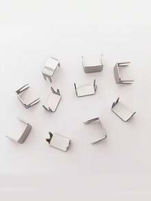 #5 Zipper Head & Tail - Metal Zipper Head & Tail - 4-Prong Tail, 4-Prong Code Crimp - Silver - View 9