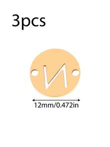 3个/套 字母连接吊坠 不锈钢 A-Z 字母吊坠 18K PVD 镀层 DIY 耳环 手链 首饰制作 - 吊墜 - 查看 16