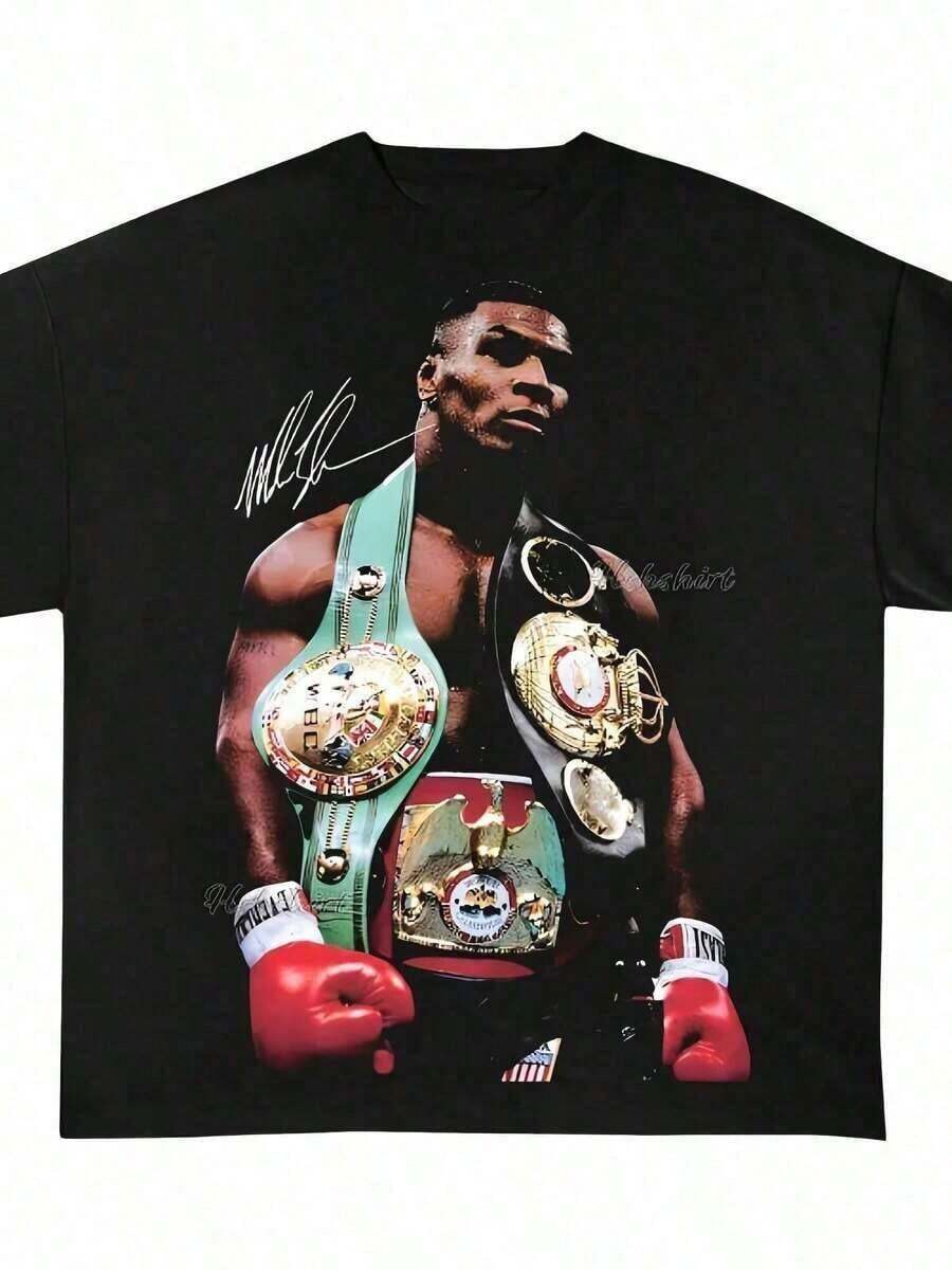 Vintage Mike Tyson Shirt, Mike Tyson Tshirt, Mike Tyson T-Shirt, Boxing Graphic - 黑色 - 查看 1