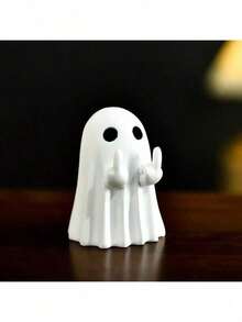 1pc Cute Ghost Decoration, Suitable For Halloween Landscape Desktop Decor Or Party Use - White - View 6