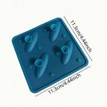 1pc Shark Shaped Silicone Ice Cube Tray, 4-Cavity Non-Stick Silicone Ice Cube Mold Tray, Suitable For Making Ice Cubes, Chocolates And Cookies, Creative Kitchen Party Mold, Essential For Dessert Lovers - Multicolor - View 4