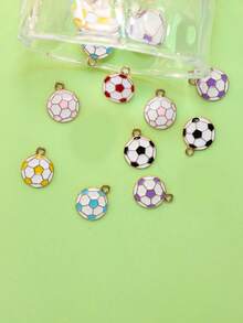 10个/20个/50个/100个随机混合足球形油滴吊坠 DIY饰品制作材料 - 足球 - 查看 2