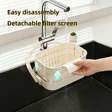 Rổ lọc rác treo bồn rửa có thể gấp gọn, thích hợp cho bồn rửa nhà bếp, dùng để tách cặn thức ăn và trái cây. - A - Xem 3