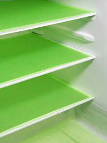 4pcs Waterproof Refrigerator Mats, Rectangular Anti-Moisture Pads, Washable Chamomile & Lemon Pattern (Green), Suitable For School, Office, Home, Travel - Multicolor - View 6