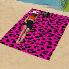 1pc Pink Leopard Print Beach Towel - Extra Large Super Soft Quick Dry Ultra Fine Fiber Towel, Suitable For Beach, Pool, Bathroom - Multipurpose Summer Essential For Friends And Family, Beach Towel, Pool Accessory, Lightweight Fabric - Pink Leopard Print - View 8