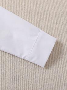 女童新款秋冬长袖衬衫，开学礼物，女童正装休闲衬衫，白色女式衬衫 - 白色 - 查看 4