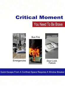 2-In-1 Emergency Safety Belt Cutter With Keychain, Hammer, Mini Fire Extinguisher, Car Escape Tool, Window Breaker, Portable Rescue Tool Keychain, Emergency Hammer, Car Emergency Escape Device Window Breaker, Multi-Function Emergency Window Glass Rescue Tool - Easily Break Glass And Cut Seatbelt In Emergency Situations, Cute Goth Y2K Style Student Car Accessories, Multi-Color - Multicolor - View 4