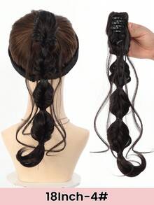 18 Inch Synthetic Braided Bubble Wig, Natural Fluffy Twist Braid Ponytail Hair Extensions For Girls - Multicolor - View 14
