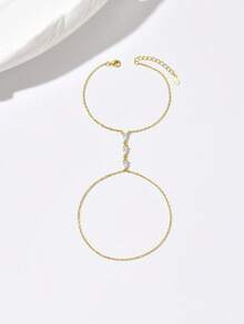 1 chiếc vòng tay mặt dây chuyền hình trái tim và giọt nước đính đá Zirconia siêu nhỏ tối giản, thích hợp đeo hàng ngày và làm quà tặng dịp lễ cho phụ nữ. - Nhiều màu - View 4