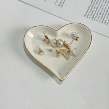 Ceramic Shell Jewelry Dish Jewelry Plate Ceramic Serving Tray Seashell Dinner Plate Jewelry Ring Dish Storage Tray - Beige 03 - View 8