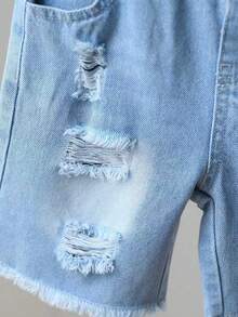 Jungen Denim Shorts, neuer modischer Sommerstil - Blau - View 4