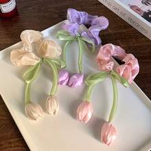 2/3/5pcs Satin Tulip Decorative Ribbons - Multipurpose Floral Accessory For Hair Clips, Curtain Ties, Gift Wrapping, Bouquet Binding, And DIY Crafts, Ideal For Spring, Mother's Day And Holiday Gifts - A - View 2