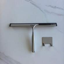 1pc Gold/Silver Bathroom Squeegee, Shower Scraper Brush, Mirror Squeegee, Window Scraper, Cleaning Tool, Convenient & Practical With Hook, Bathroom Cleaning Accessory, Essential Cleaning Tool For Autumn/Winter - Multicolor - View 12