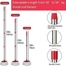 Spin Mop Replacement Set - 4 Microfiber Heads Base 30-58'' Handle Compatible With OCedar EasyWring - White 1 Can System - 4 個補充裝,1 個底座,1 個手柄,1 個儲氣罐系統 - 查看 2