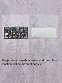 2片星空与海洋图案美甲印花板，1个带盖美甲印章，美甲印花工具套装（含刮刀） - 銀色 - 查看 6