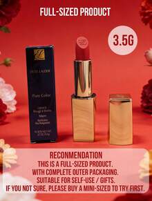 Estée Lauder Estee Lauder Pure Matte Lippenstift #420 (Vollgröße 3,5g, Mini 2,8g) - Samtartige Textur, langanhaltend & intensiv gesättigte Farbe, leichter matter Finish, luxuriöse Goldfassung, perfektes Geschenk für sie (Geburtstag, Valentinstag, Weihnachten, Jahrestag), geeignet für Dates, Alltagstragen und Anfänger - Satin #420 - Übersicht 7