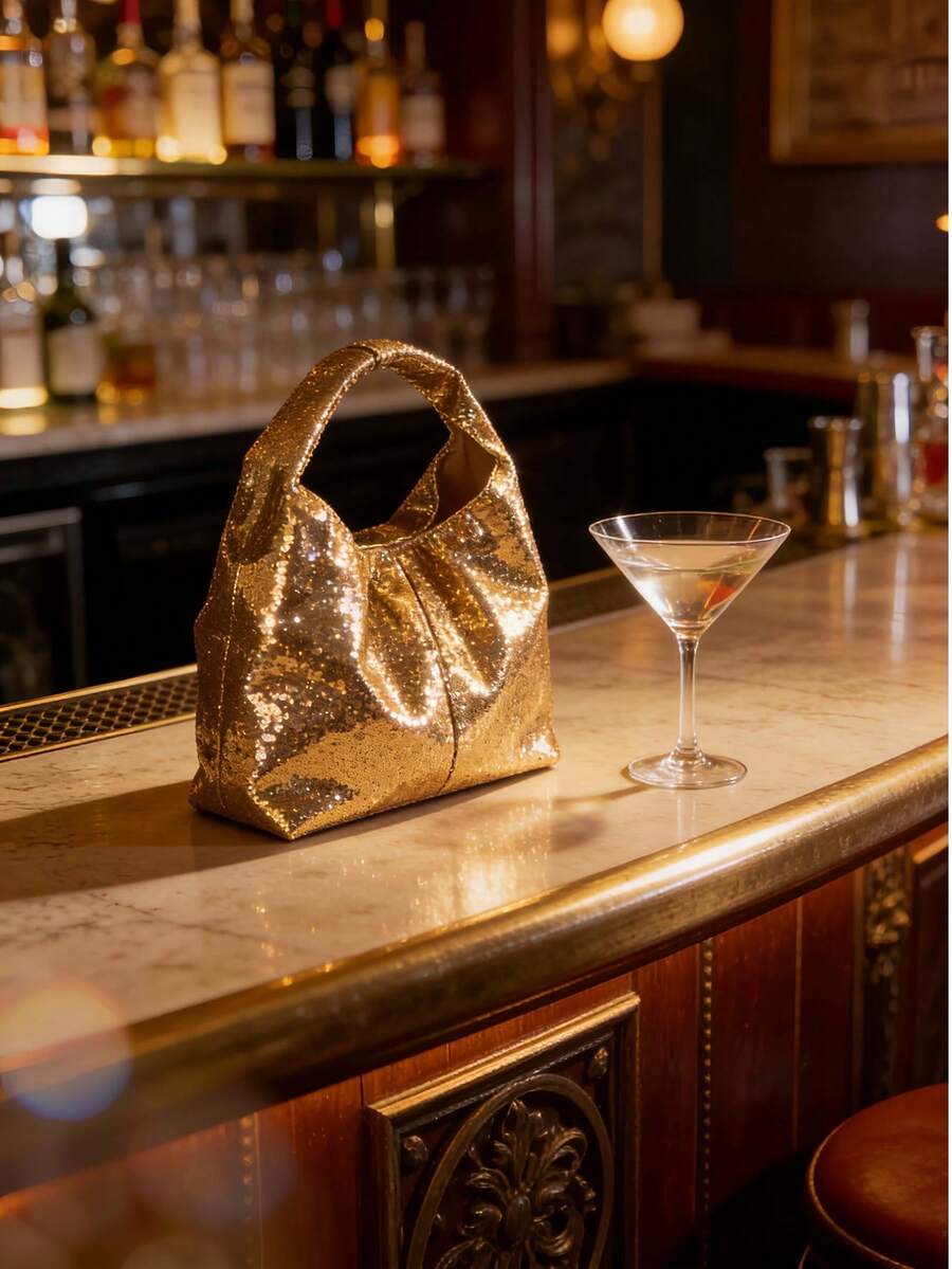 Nueva llegada Bolso de mano con lentejuelas | Bolso de viaje de gran capacidad de diseño exclusivo, bolso de hombro elegante para fiestas y clubes - Multicolor - Ver 1