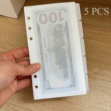 5 piezas de bolsas transparentes blancas de PP tamaño A6 para planificador de presupuesto creativo - Estilo 1 - Ver 11