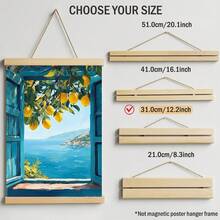 Tranh treo tường phong cảnh Địa Trung Hải, tranh in hình cây chanh ven biển, tranh phong cảnh biển Ý, trang trí theo phong cách thẩm mỹ màu xanh dương, thích hợp để trang trí phòng ngủ, phòng khách hoặc căn hộ, quà tặng cho phái nữ, không bao gồm khung. - Nhiều màu - Xem 18