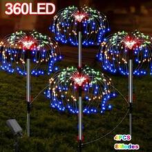 太阳能LED花园灯，IP65防水，8种照明模式，太阳能装饰灯，内置可充电镍氢电池，不可拆卸光伏组件，适用于圣诞节、庭院、小径和别墅装饰，户外花园照明，适用于小径、庭院和露台 - 彩色 - 查看 25