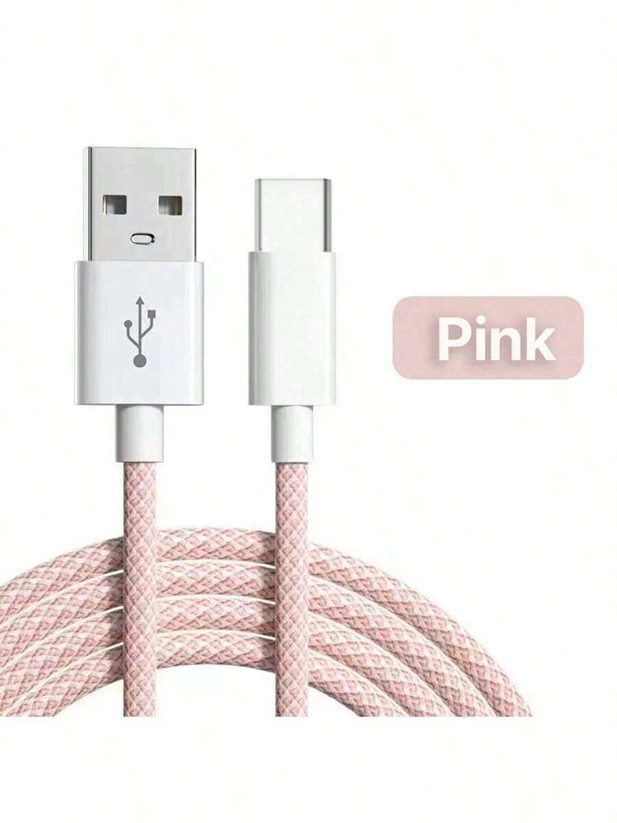 这款 USB-A 转 Type-C 快充线采用尼龙编织设计,提供 3.3 英尺和 6.6 英尺两种长度可选。无论室内、室外、旅行途中还是车内,它都能满足您的各种充电需求。该线缆支持 18W 至 60W 的快充功率,兼容 17/16/15/Pro/Pro Max 以及其他安卓智能手机。 - 粉色 - 查看 1
