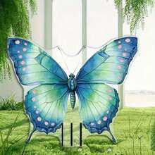 Flat Printed Acrylic Pink Butterfly Garden Decor, Outdoor Yard Lawn Potted Plant Decoration Stake - A - View 7
