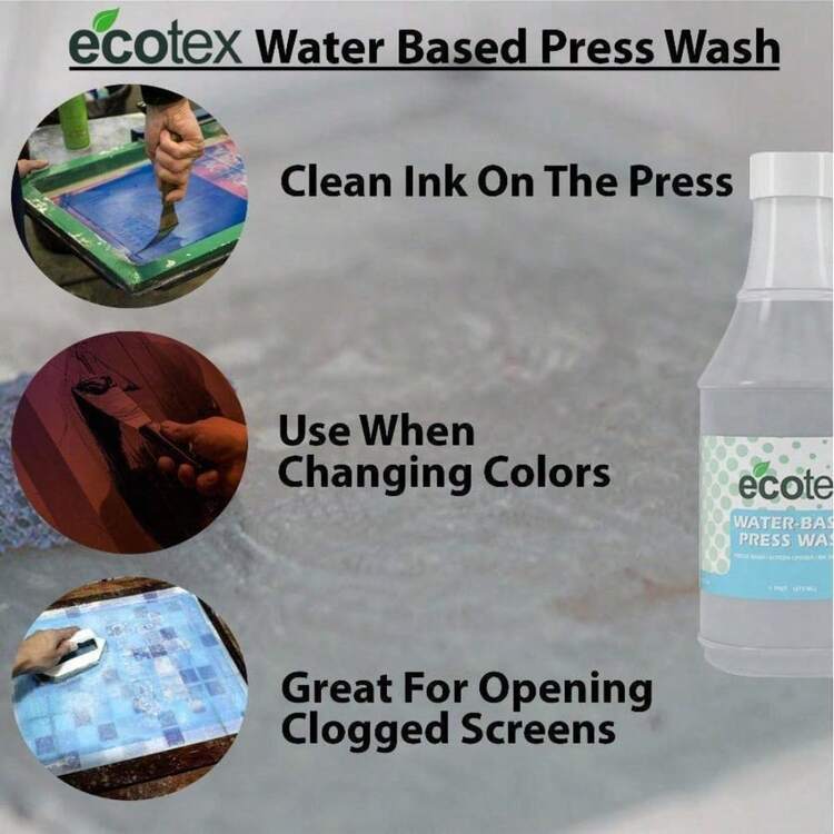 ABCD Ecotex Water-Based Screen Cleaner - Eco-Friendly On Press and in Sink Press Wash/Screen Wash/Screen Opener/Ink Degradent - Quart - Unitalla - Añade 5