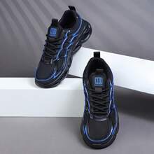 男士低帮运动鞋、休闲跑鞋、慢跑鞋、男士健步鞋、时尚渐变红色鞋履、网球鞋、街头服饰 - 黑色 - 查看 4