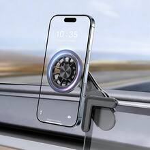 Y/S/X MagSafe Car Phone Holder, 360° Rotatable Magnetic Phone Mount, Strong Magnet One-Handed Operation, Fits All Phones And Smartphones, Suitable For Vehicles With Navigation Screen Thickness Up To 2.4cm/0.94 Inches - Black - View 7