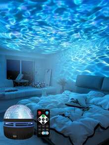 1pc USB Powered Aurora And Sky Projector With RGB Remote Control - Adjustable LED Lights, Polished Surface, USB Power Interface, Suitable For Indoor Use, Enhances Space Appeal, Captivating Visual Effects, Remote Control Projector - Multicolor - View 4