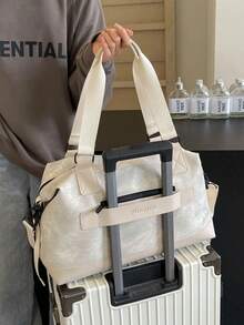 大容量游泳训练包，轻便防水时尚健身包，男女通用运动休闲短途旅行包 - 米色 - 查看 4