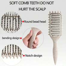 Curl Defining Brush,2024 Curly Hair Brush,Vented Hair Brush Detangling, Shaping And Defining Curls Women And Men Less Pulling (Beige) - Ngà - Xem 4