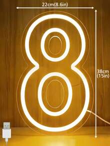 0-9 Number LED Neon Light, USB Powered, Birthday Wedding Party Wall Decor Light - 彩色 - 查看 17