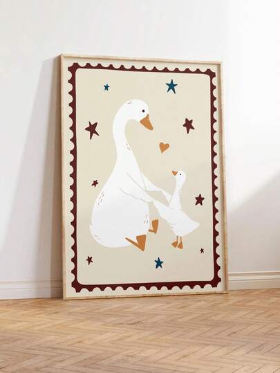 Tranh trang trí mẹ ngỗng và ngỗng con theo phong cách Bohemian, tranh treo tường phòng trẻ em hiện đại, trang trí Ngày của Mẹ, áp phích Ngày của Mẹ, tranh trang trí động vật nông trại, tranh nghệ thuật phòng trẻ em phong cách mộc mạc, trang trí phong cách Bohemian, tranh nghệ thuật phòng trẻ em dễ thương và vui nhộn, trang trí tường hiện đại sống động, tranh trang trí động vật hoạt hình.