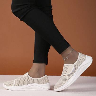 Spring/Summer Women's Shoes, Elderly/Mother's Shoes, Casual Single Mesh Shoes, Wide Fit Comfort Walking Shoes - Breathable Design, Ideal For Daily Wear