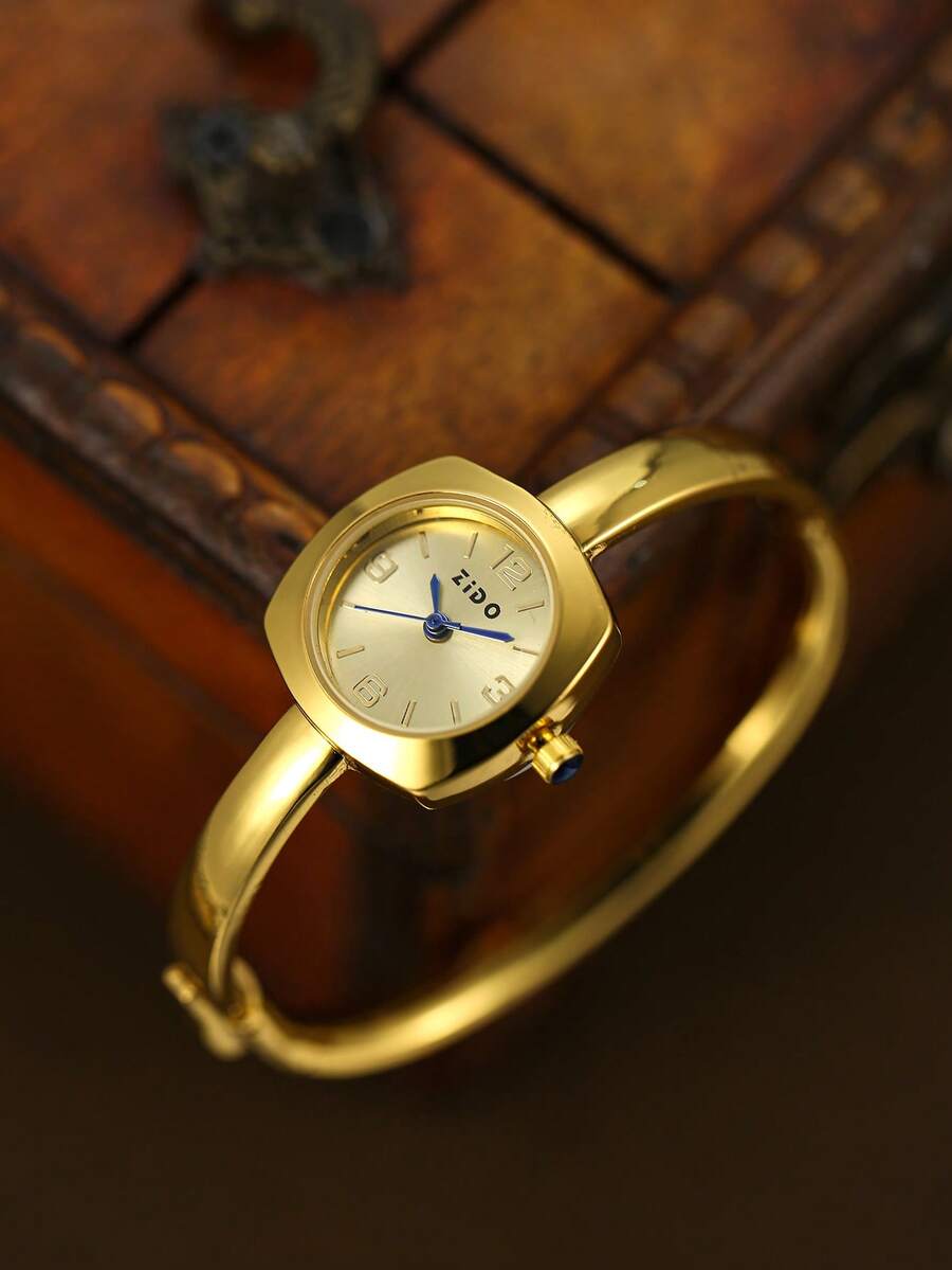 Đồng hồ nữ dây vàng, máy quartz, thiết kế tối giản tinh tế, phù hợp để đeo hàng ngày hoặc làm quà tặng. - Vàng - Xem 1