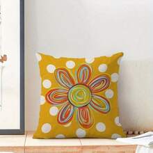 Bộ 2 vỏ gối họa tiết hoa cúc, ong, xuân hè, thích hợp cho ghế và sofa phòng khách. - 2pcs - Xem 5