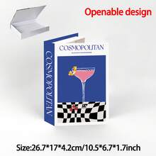 1 pieza Libro decorativo con caja de almacenamiento oculta - Caja de almacenamiento de libro falso, adecuada para mesa de centro, estantería o repisa de chimenea, utilizada para almacenar fotos, recuerdos y control remoto - 1PC - Ver 6