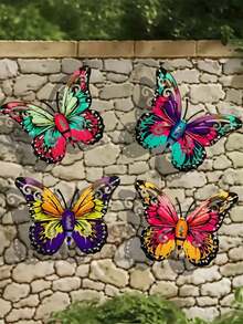 1pc/4pcs Vibrant Metal Butterfly Wall Art Decor, Decorative Hanging Metal Butterflies For Garden, Yard, Living Room, Bedroom, Patio, Housewarming Gift, Mother's Day Gift, Gift For Family And Friends - A - View 8