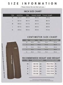 Brown Multi-Pocket Buttoned Casual Y2K Leisure Elegant And Cute Work Pants. Suitable For Back-To-School, Clubs, Birthday Parties, Halloween, New Year, Thanksgiving, Concerts, Gyms, Beaches, Vacations, Business, Daily Airport Wear, Street Style, Teacher's Day, Spring, Summer, Autumn And Winter. - 棕色 - 查看 12