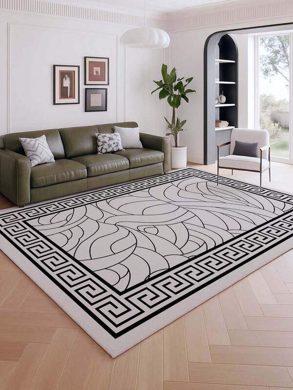 1件装现代简约风格室内装饰大地毯，新款仿羊毛可水洗底室内地毯，客厅地毯，沙发地毯，卧室地毯，床边防滑垫，房间地垫，餐厅厨房地毯，办公椅垫，玄关门垫，户外野餐毯，户外露营垫